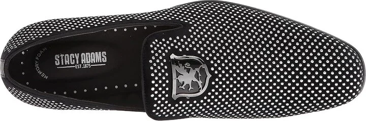 Stacy Adams Swagger Studded Ornament Loafer Men's Shoes Black/Silver : 7.5 D - Medium, Velvet - Image 3