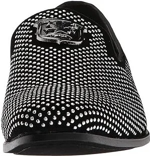 Stacy Adams Swagger Studded Ornament Loafer Men's Shoes Black/Silver : 7.5 D - Medium, Velvet - Image 6