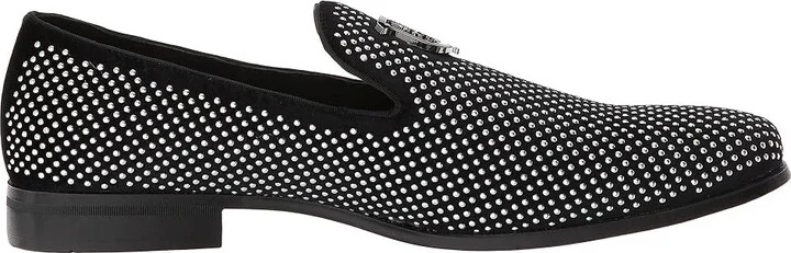 Stacy Adams Swagger Studded Ornament Loafer Men's Shoes Black/Silver : 7.5 D - Medium, Velvet - Image 8
