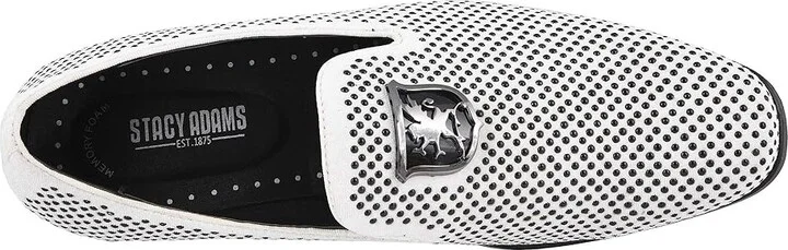 Stacy Adams Swagger Studded Ornament Loafer Men's Shoes Black/White : 9.5 D - Medium, Velvet - Image 3