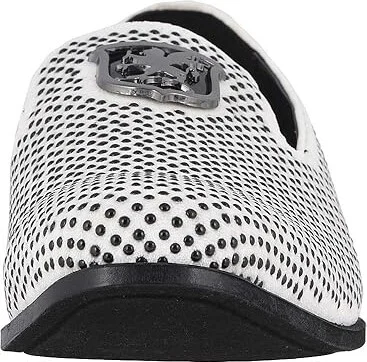 Stacy Adams Swagger Studded Ornament Loafer Men's Shoes Black/White : 9.5 D - Medium, Velvet - Image 6
