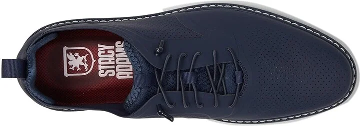 Stacy Adams Synchro Elastic Lace Oxford Men's Shoes Navy : 7 M, Textile/Leather - Image 2