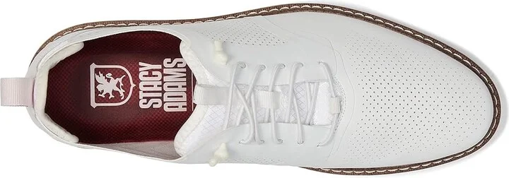 Stacy Adams Synchro Elastic Lace Oxford Men's Shoes White : 7 M, Textile/Leather - Image 2