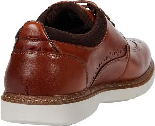 Stacy Adams Synergy Wing Tip Oxford Men's Shoes Cognac : 7 D - Medium, Leather - Image 4