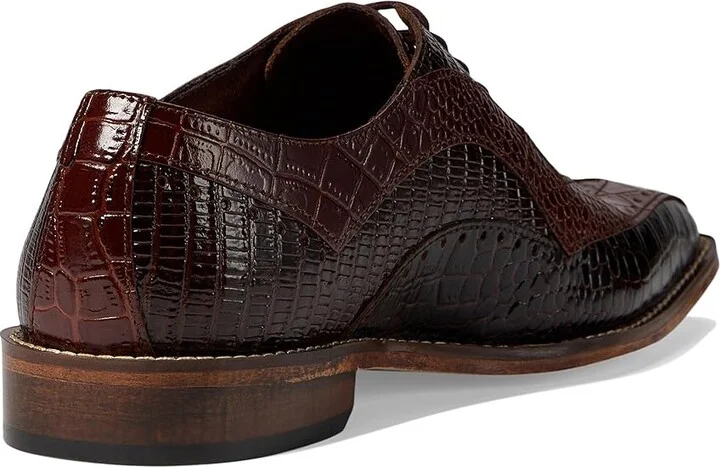 Stacy Adams Tallero Lace-Up Men's Lace Up Wing Tip Shoes Brown : 9.5 W, Leather - Image 4