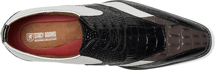 Stacy Adams Tristano Bike Toe Lace-Up Men's Lace Up Wing Tip Shoes Black/Gray/White : 14 M, Leather - Image 2