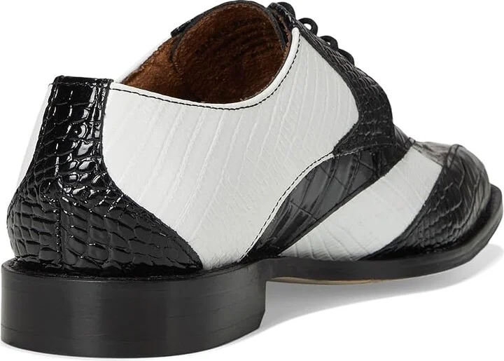Stacy Adams Tristano Bike Toe Lace-Up Men's Lace Up Wing Tip Shoes Black/Gray/White : 14 M, Leather - Image 4