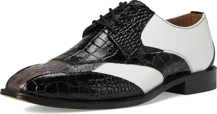 Stacy Adams Tristano Bike Toe Lace-Up Men's Lace Up Wing Tip Shoes Black/Gray/White : 14 M, Leather - Image 5