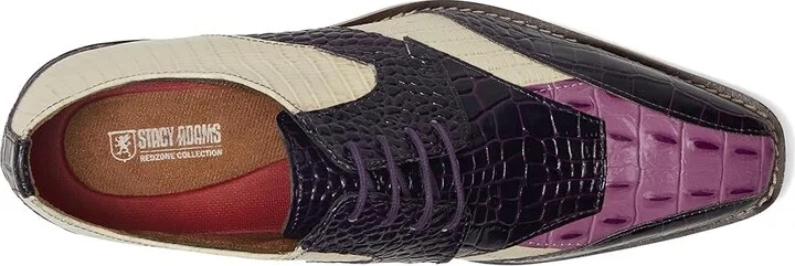 Stacy Adams Tristano Bike Toe Lace-Up Men's Lace Up Wing Tip Shoes Purple : 9.5 M, Leather - Image 2