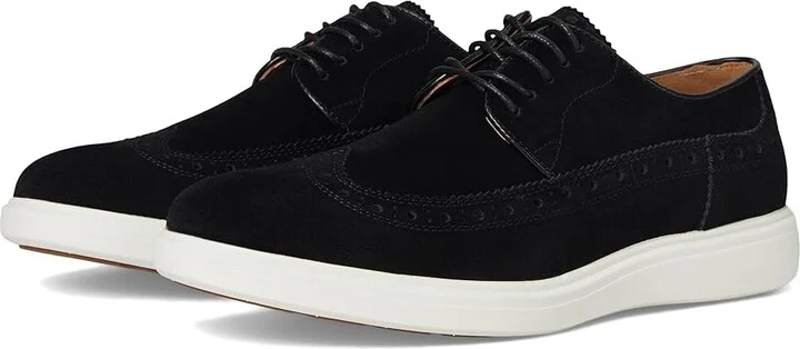 Stacy Adams Trudell Wing Tip Lace-Up Men's Shoes Black Suede : 7.5 M