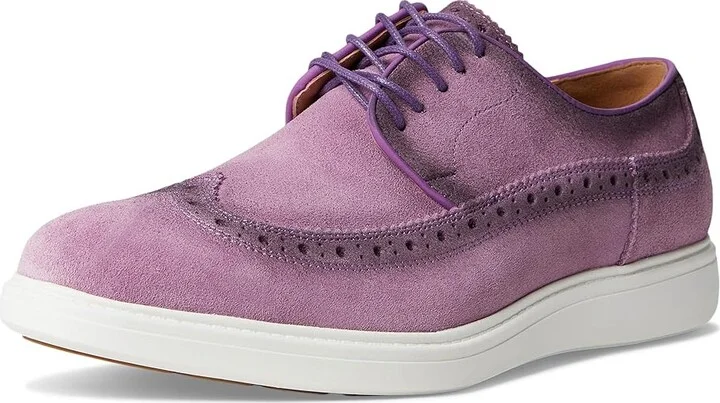 Stacy Adams Trudell Wing Tip Lace-Up Men's Shoes Lavender : 11 M, Suede - Image 5