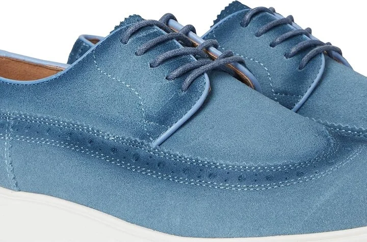 Stacy Adams Trudell Wing Tip Lace-Up Men's Shoes Light Blue : 12 M, Suede - Image 7