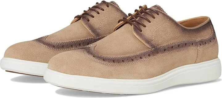 Stacy Adams Trudell Wing Tip Lace-Up Men's Shoes Sand : 10.5 M, Suede
