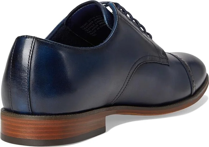 Stacy Adams William Cap Toe Lace-Up Men's Lace Up Wing Tip Shoes Navy : 9.5 M, Leather/Rubber - Image 4