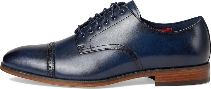 Stacy Adams William Cap Toe Lace-Up Men's Lace Up Wing Tip Shoes Navy : 9.5 M, Leather/Rubber - Image 6
