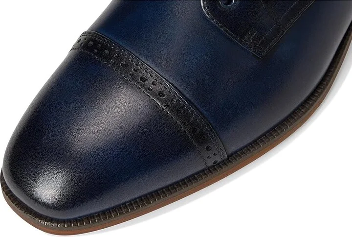 Stacy Adams William Cap Toe Lace-Up Men's Lace Up Wing Tip Shoes Navy : 9.5 M, Leather/Rubber - Image 7