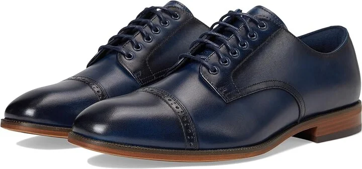 Stacy Adams William Cap Toe Lace-Up Men's Lace Up Wing Tip Shoes Navy : 9.5 M, Leather/Rubber