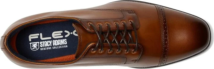 Stacy Adams William Cap Toe Lace-Up Men's Lace Up Wing Tip Shoes Tan : 7.5 M, Leather/Rubber - Image 2