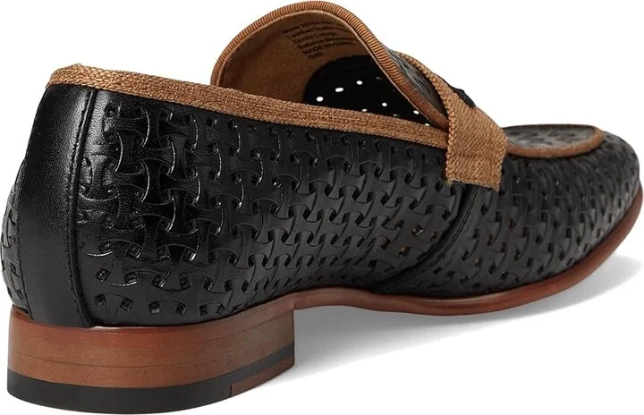 Stacy Adams Winstead Saddle Slip-On Men's Lace Up Wing Tip Shoes Black : 9.5 M, Leather - Image 4