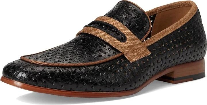 Stacy Adams Winstead Saddle Slip-On Men's Lace Up Wing Tip Shoes Black : 9.5 M, Leather - Image 5
