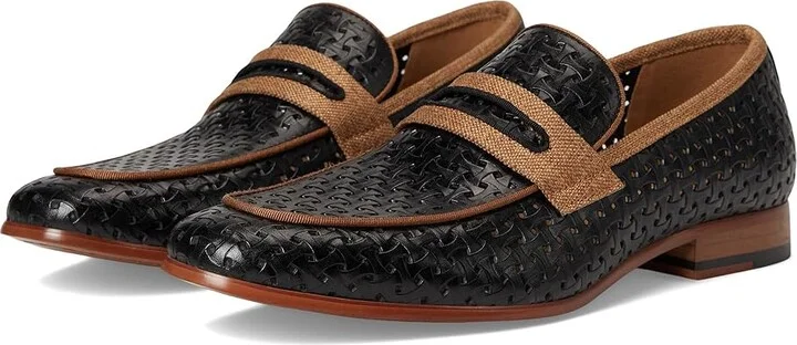 Stacy Adams Winstead Saddle Slip-On Men's Lace Up Wing Tip Shoes Black : 9.5 M, Leather