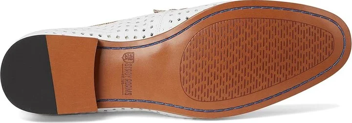 Stacy Adams Winstead Saddle Slip-On Men's Lace Up Wing Tip Shoes White : 11 M, Leather - Image 3