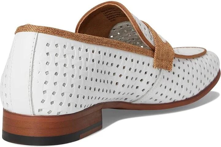 Stacy Adams Winstead Saddle Slip-On Men's Lace Up Wing Tip Shoes White : 11 M, Leather - Image 4
