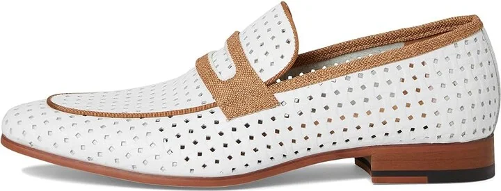 Stacy Adams Winstead Saddle Slip-On Men's Lace Up Wing Tip Shoes White : 11 M, Leather - Image 6