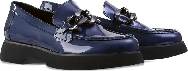 Stacy patent-leather chain loafers - Image 2