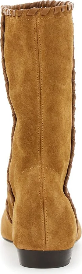'staeni' Brown Ankle Boots With Beveled Toe And Low Heel In Suede Woman - Image 4