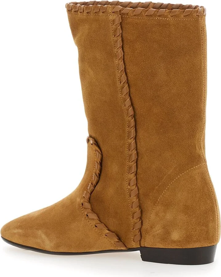 'Staeni' Brown Ankle Boots With Beveled Toe And Low Heel In Suede Woman - Image 3