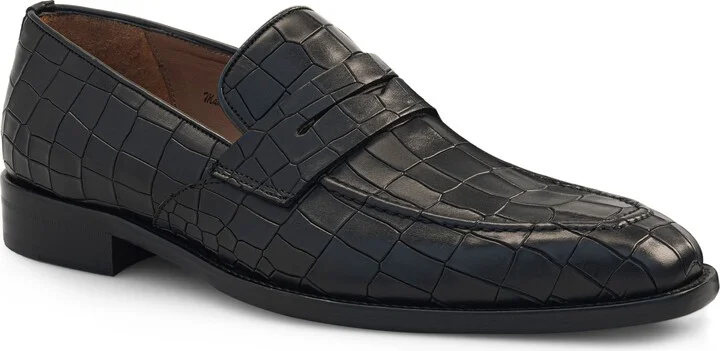 Stamped Croc Embossed Penny Loafer