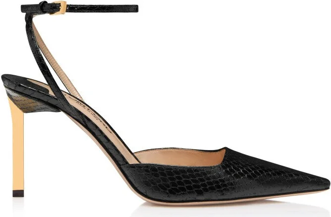 Stamped Python Slingbacks