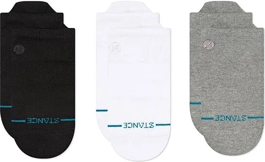Stance Icon Low Tab 3 Pack Knee High Socks Shoes Black : SM (US Men's Shoe 3-5.5 - Women's Shoe 5-7.5), Cotton/Nylon/Polyester