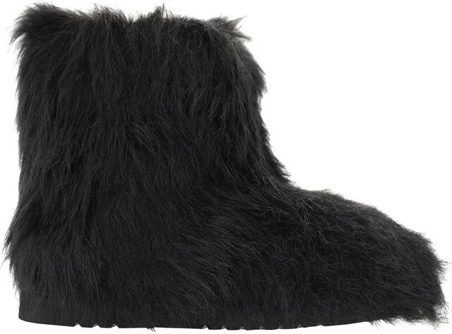 Stand Studio Faux-Fur Round-Toe Ankle Boots