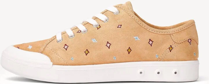 Standard Issue Lace Up Sneaker In Dune Embroidered