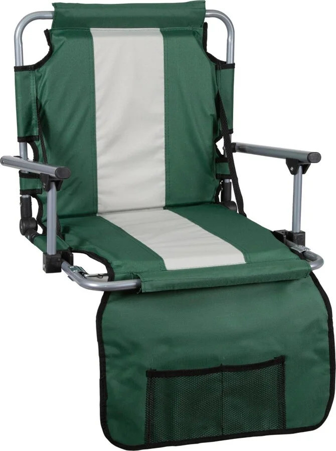 Stansport Tubular Frame Folding Stadium Seat with Arms /Tan