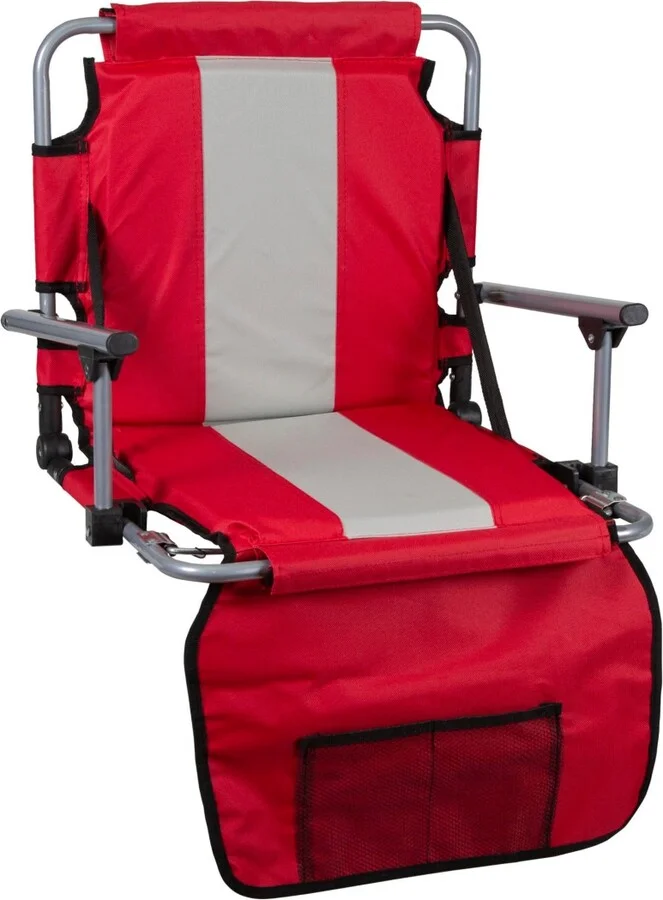 Stansport Tubular Frame Folding Stadium Seat with Arms /Tan