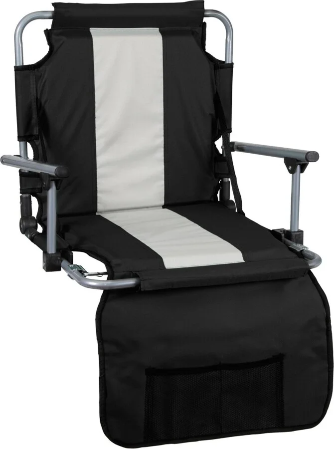 Stansport Tubular Frame Folding Stadium Seat with Arms /Tan