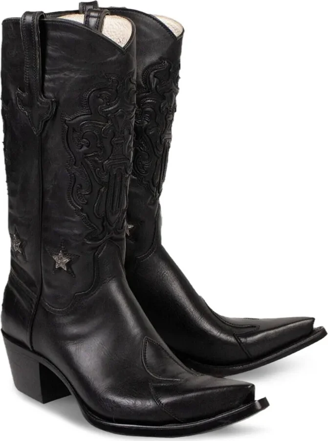 Star-Appliqué Leather Boots - Image 2