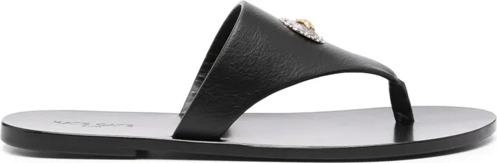 Star-Appliqué Leather Sandals