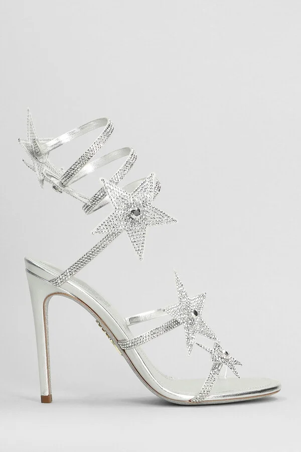 Star Cleo Sandals In Silver Leather