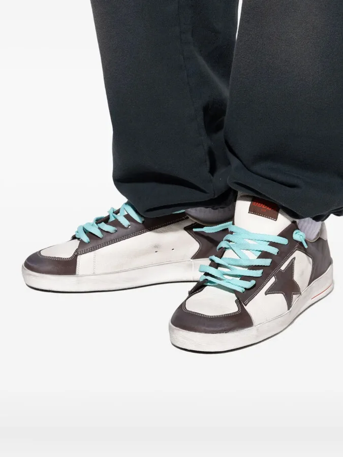 Star-Detail Leather Sneakers - Image 5