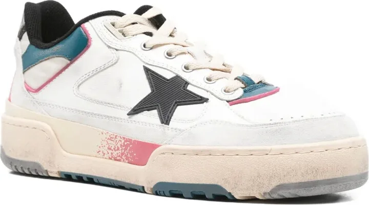Star-Detail Leather Sneakers - Image 2