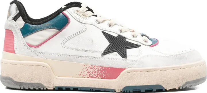 Star-Detail Leather Sneakers