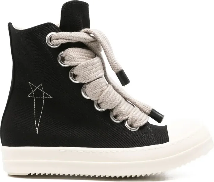 Star-Embroidered Lace-Up Sneakers