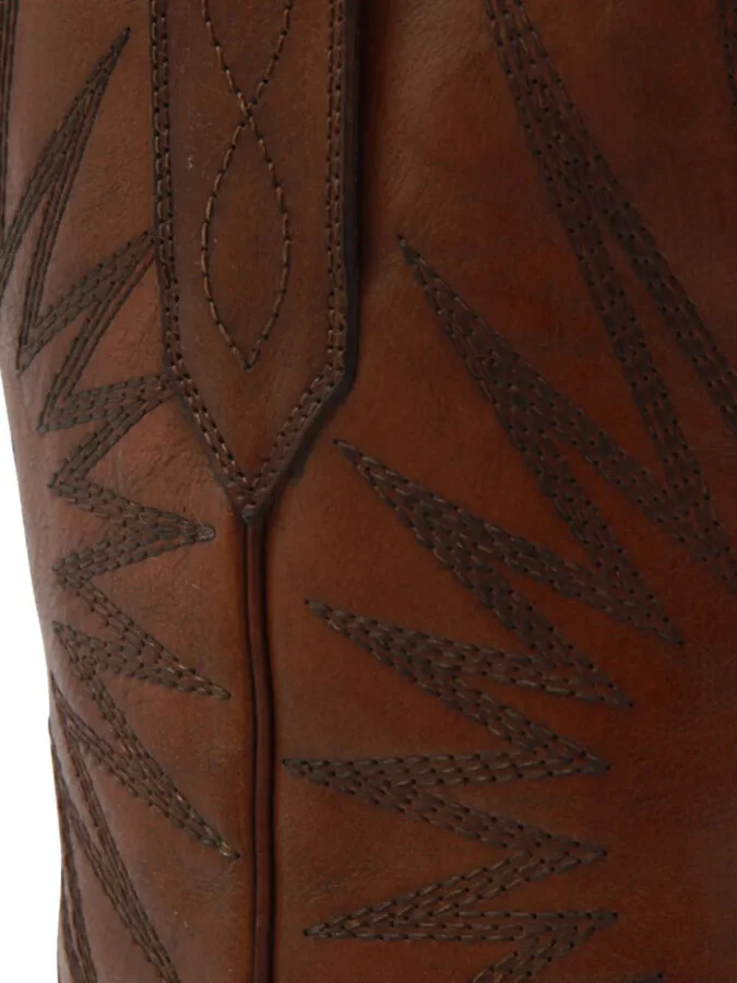 Star-Embroidered Leather Boots - Image 3
