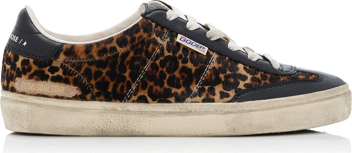 Star Leopard-Print Pony Hair SneakersGoose