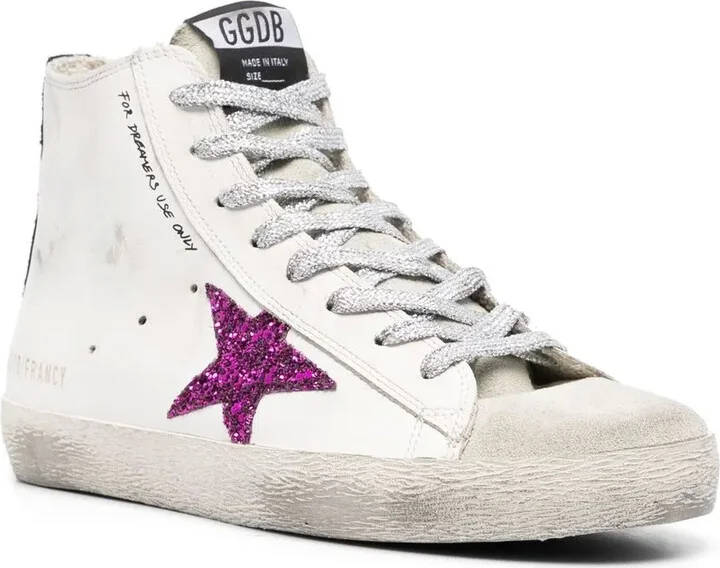 Star Patch Leather High-Top Sneakers - Image 2