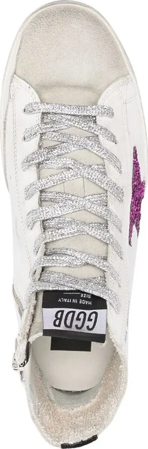 Star Patch Leather High-Top Sneakers - Image 4